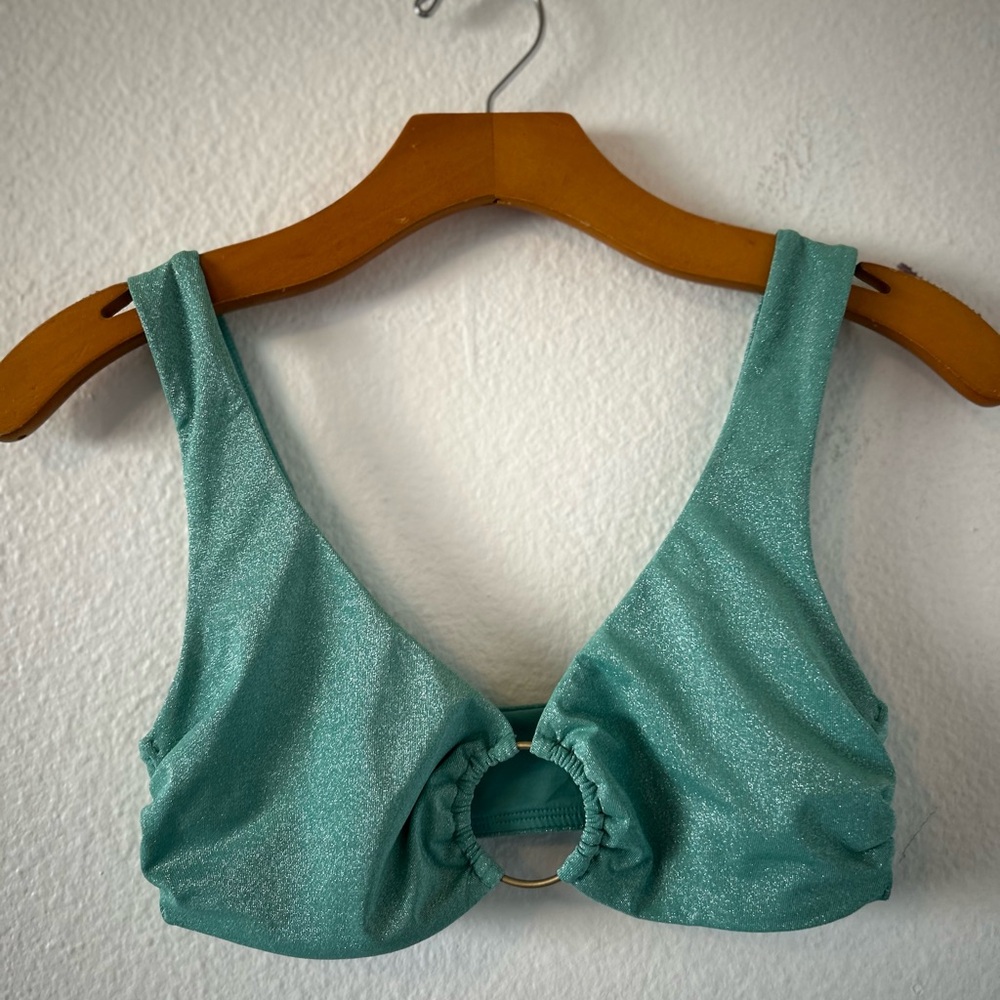 Vitamin A Skylar Top Aqua Metallic Size M - Picture 4 of 8